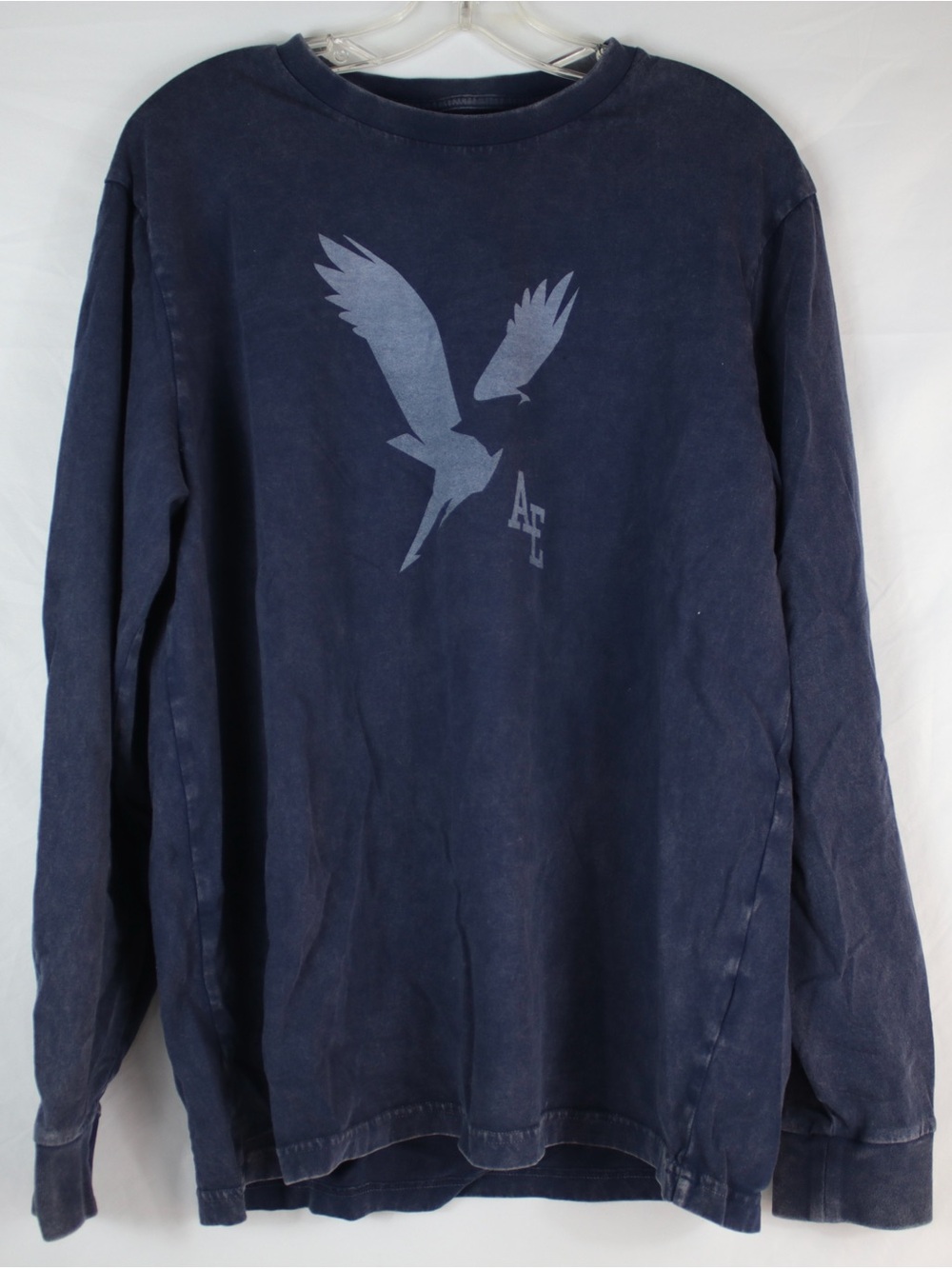 American Eagle Dark Navy Super Long Sleeve Graphic T-Shirt Mens Size L